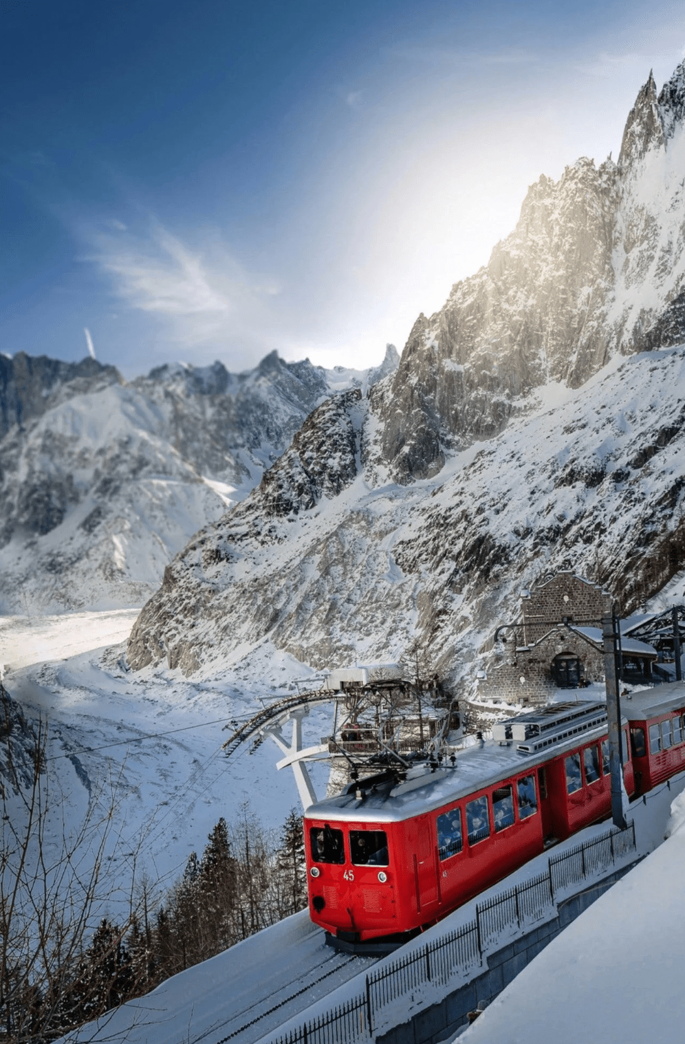 Photos de l’Aiguille du Midi, des Drus, de la Mer de Glace et de la vallée de Chamonix — tableaux photo sur aluminium Dibond