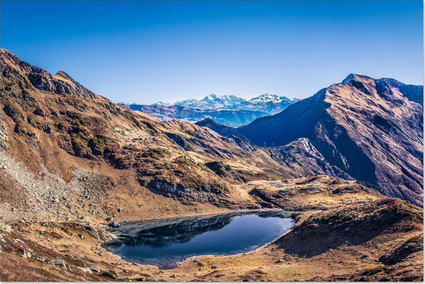 Photo du Grand Arc — lac et Mont-Blanc (Savoie)