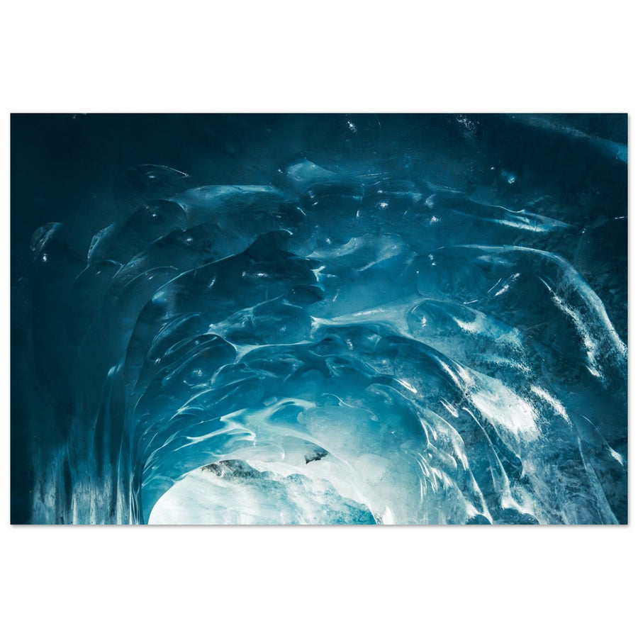 Tableau photo sur aluminium Dibond : grotte de glace bleue de la Mer de Glace au Montenvers à Chamonix