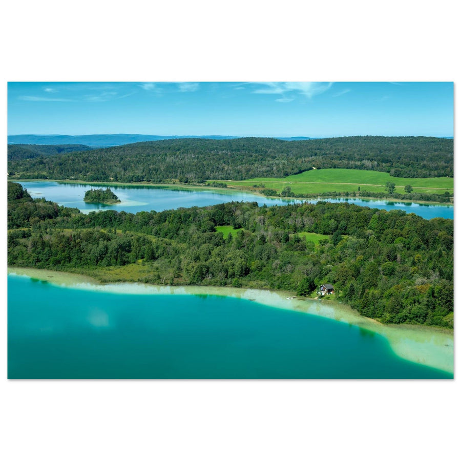 Photo of the Four Lakes of Jura from the viewpoint — photo print on matte aluminum Dibond