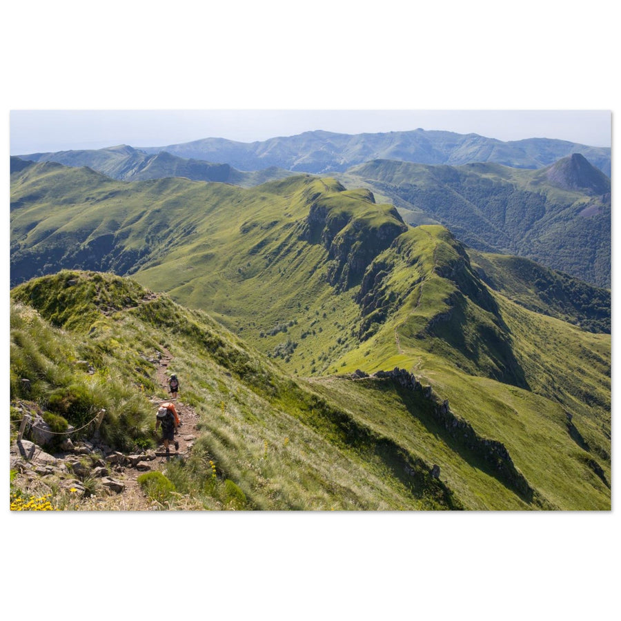 Photo of the volcanic panorama from Puy Mary — photo print on matte aluminum Dibond