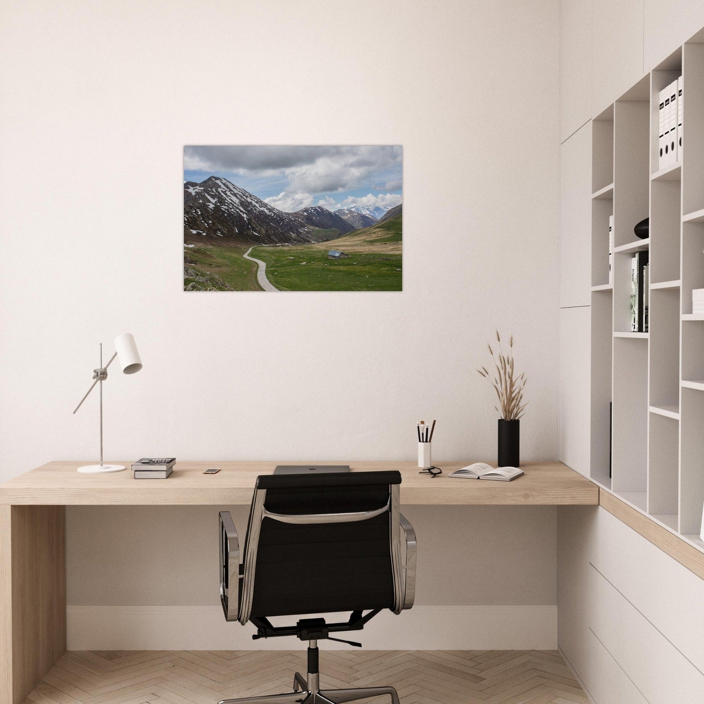 Photo of the Col de Sarenne in spring — photo print on matte aluminium Dibond