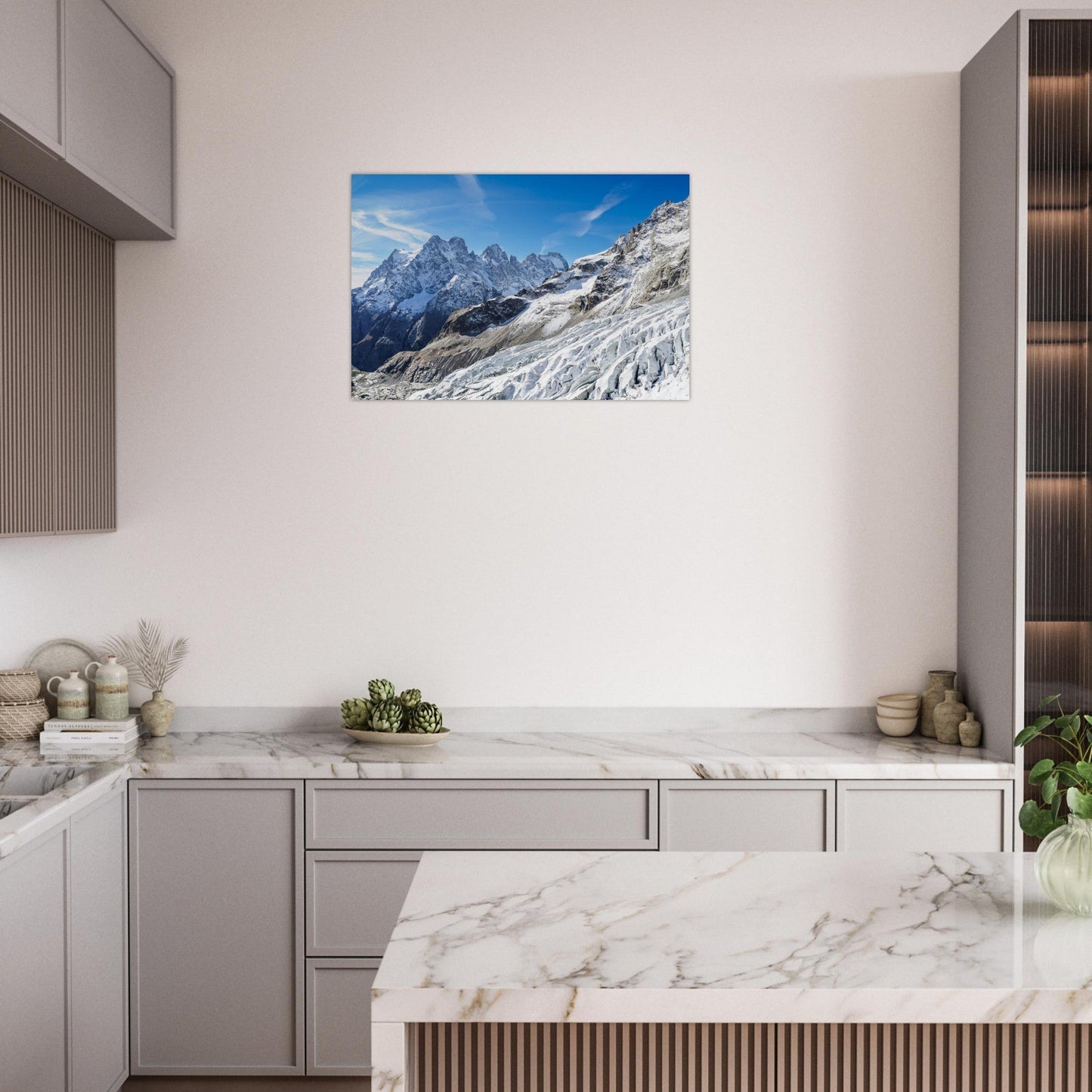 Photo of Mont Pelvoux and Pic Sans Nom in the Écrins massif — photo print on matte aluminium Dibond