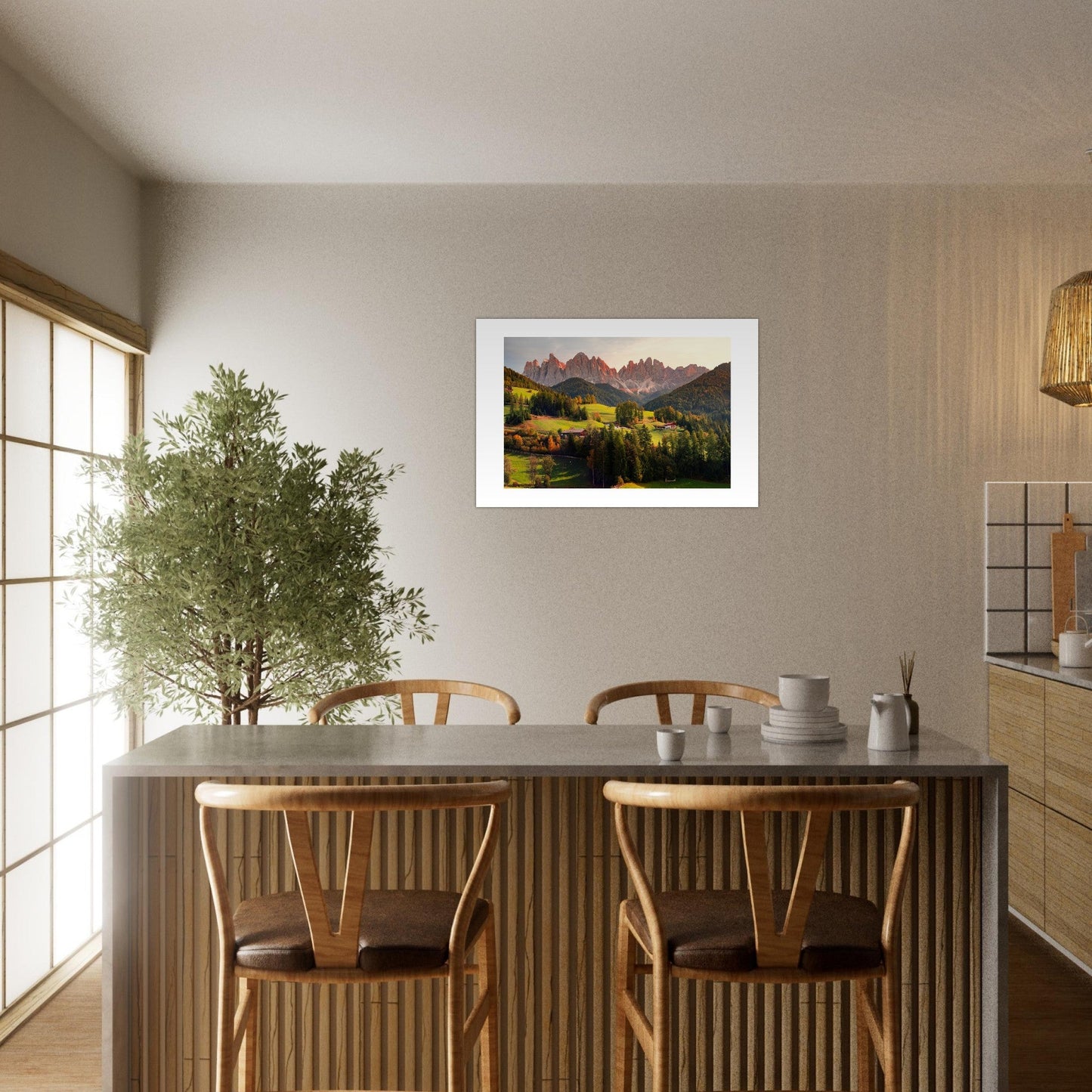 Tableau photo Photo de Funes, Trentin - Haut - Adige, Italie 1 — tirage aluminium Dibond mat, fabrication française, prêt à accrocher