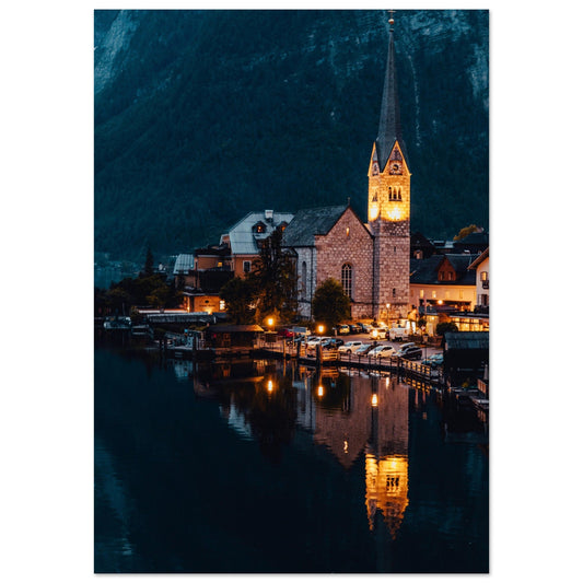 Vente Photo de Hallstatt de nuit, Autriche #1 - Tableau photo paysage