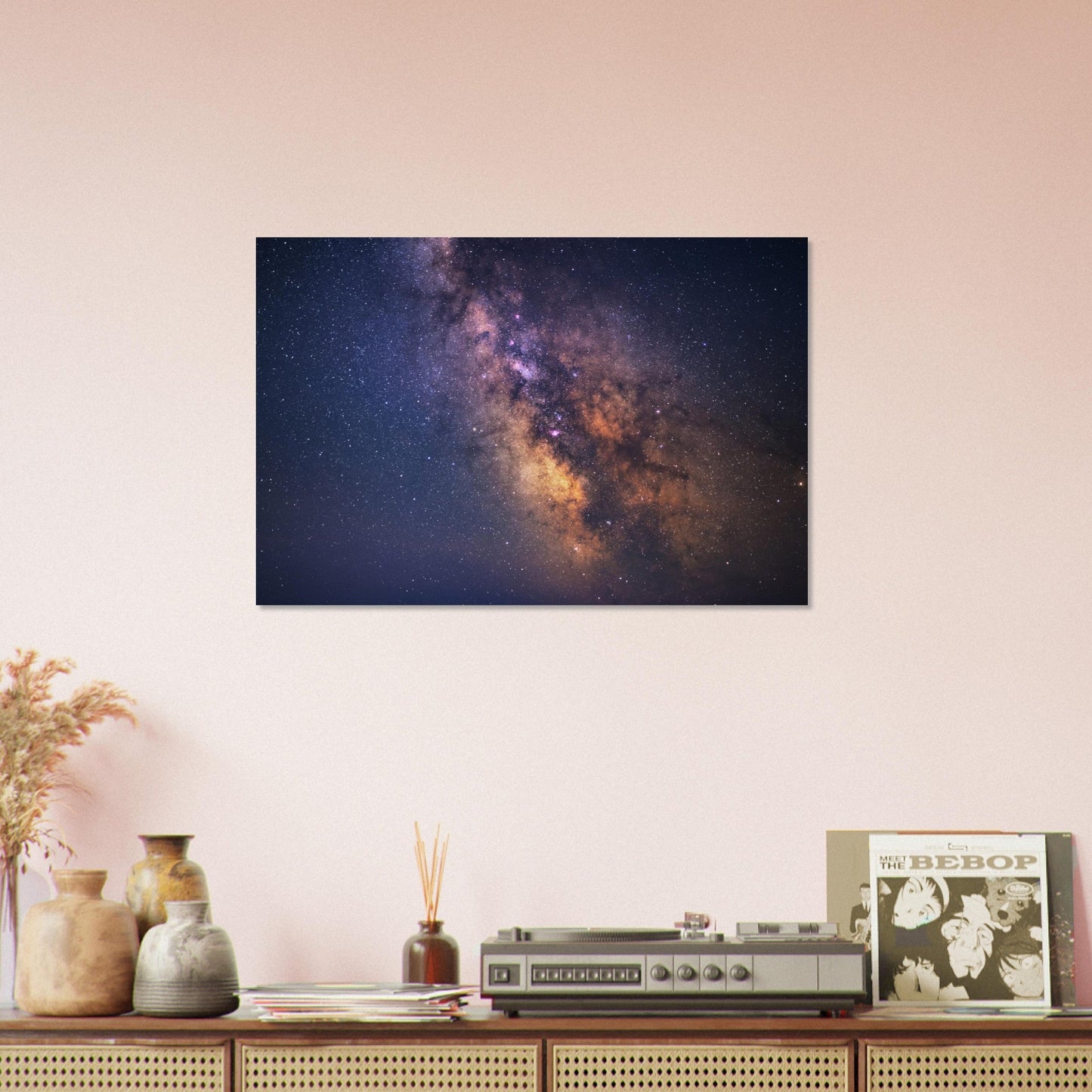 Tableau photo Photo de la Voie lactée dans la nuit noire — tirage aluminium Dibond mat, fabrication française, prêt à accrocher