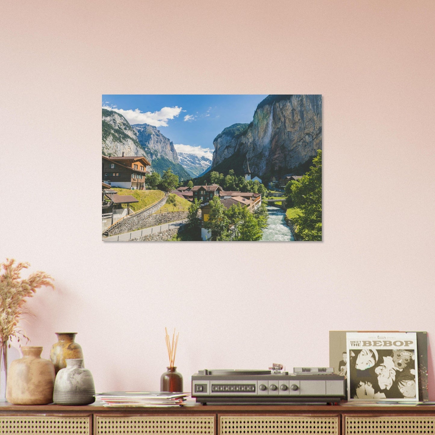 Tableau photo Photo de Lauterbrunnen, Suisse — tirage aluminium Dibond mat, fabrication française, prêt à accrocher