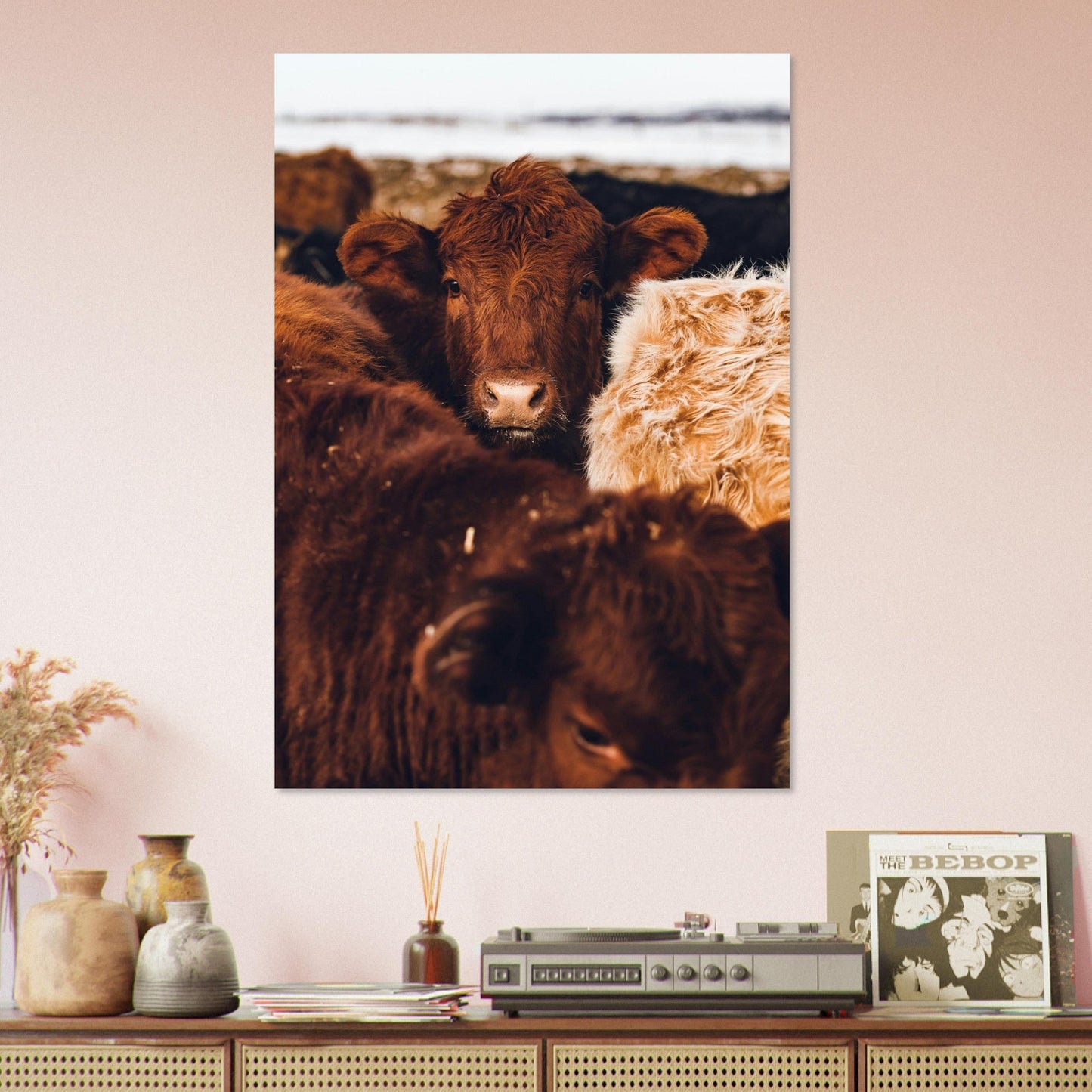 Tableau photo Photo de Vaches de montagne — Savoie (portrait) — tirage aluminium Dibond mat, fabrication française, prêt à accrocher