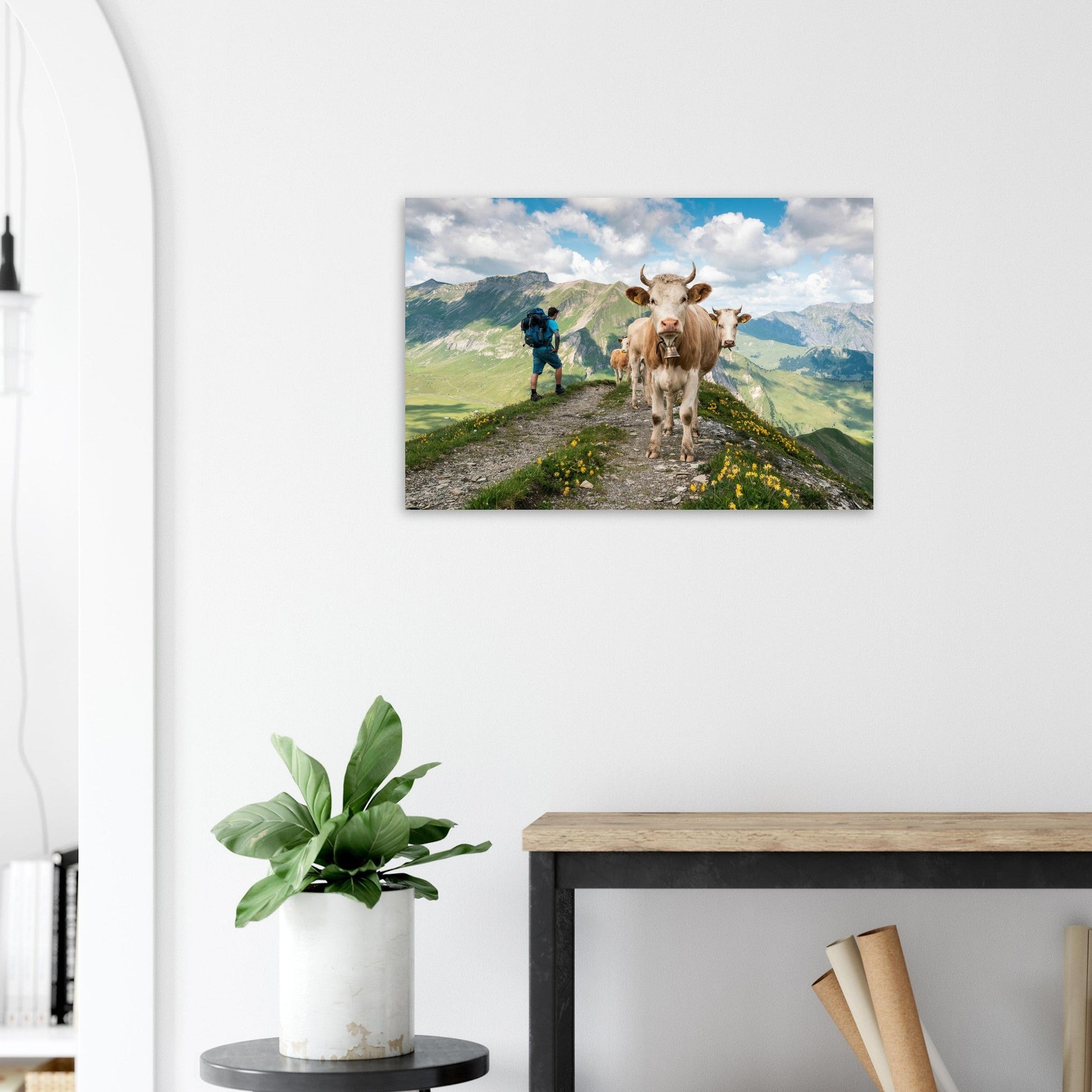 Vente Photo de vaches sur un chemin en Savoie #1 - Tableau photo paysage