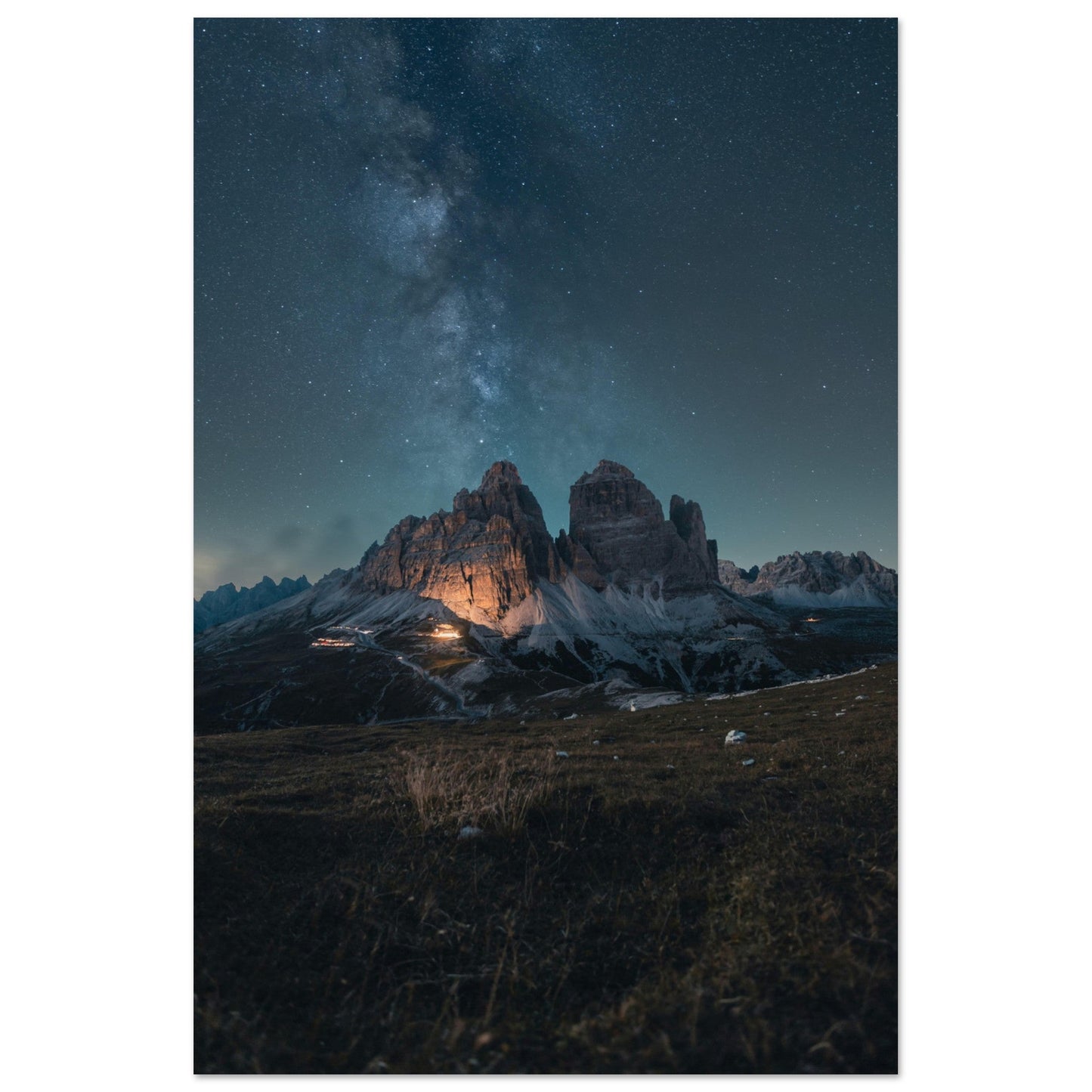 Vente Photo de voie lactée sur les Tre Cime di Lavaredo, Italie - Tableau photo paysage