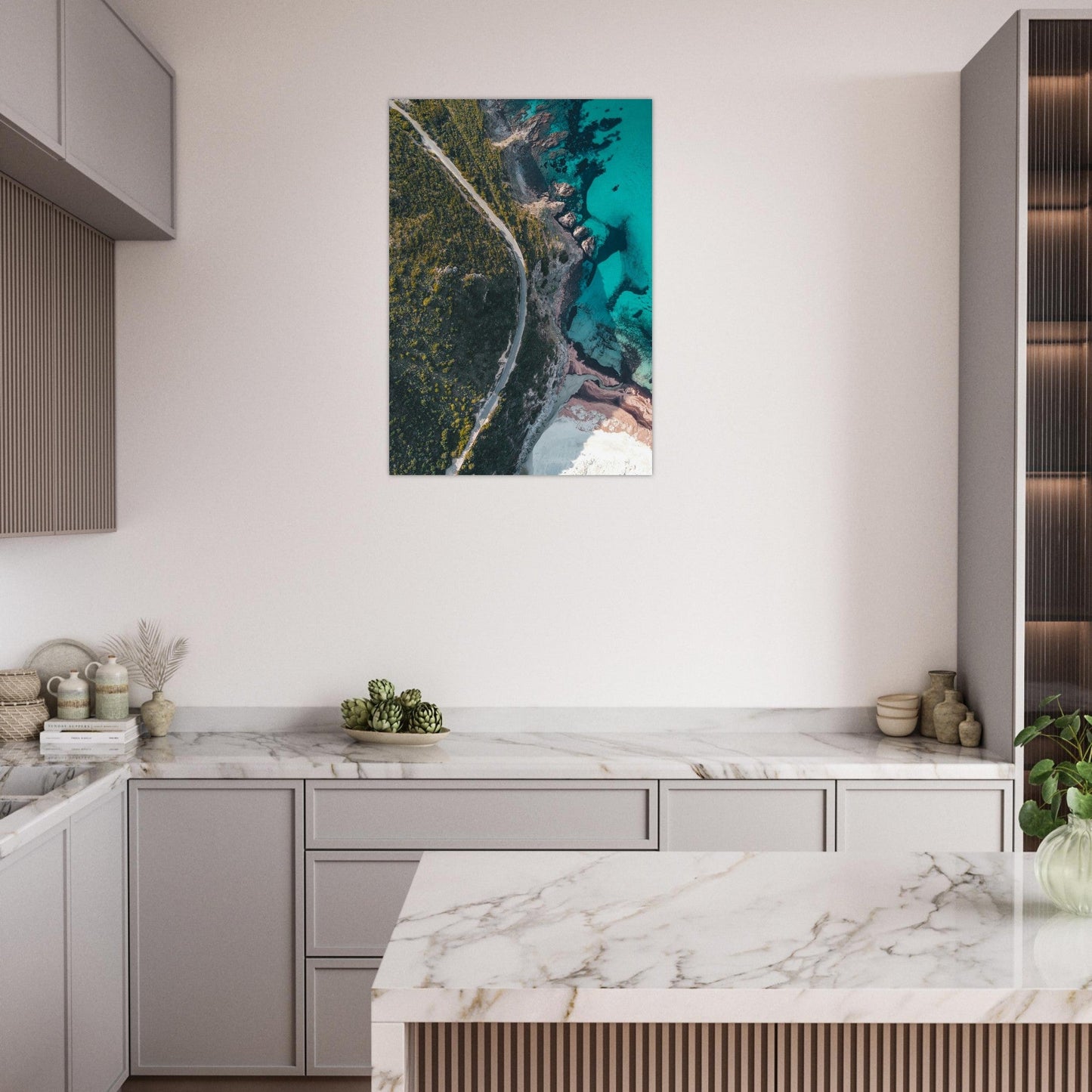 Tableau photo Photo drone de Corse 1 — tirage aluminium Dibond mat, fabrication française, prêt à accrocher