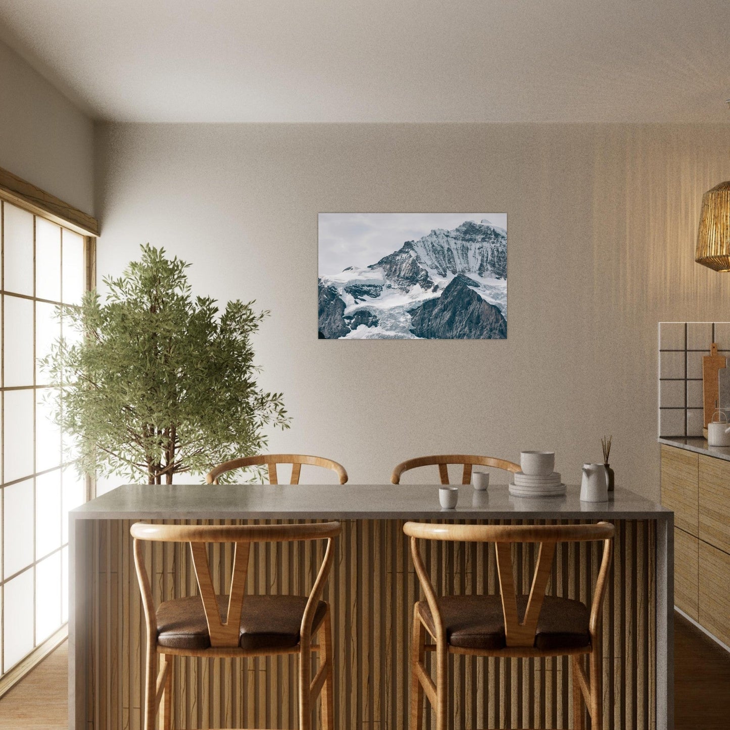 Tableau photo Photo du glacier de l’Eiger, Wengen, Lauterbrunnen, Suisse — tirage aluminium Dibond mat, fabrication française, prêt à accrocher