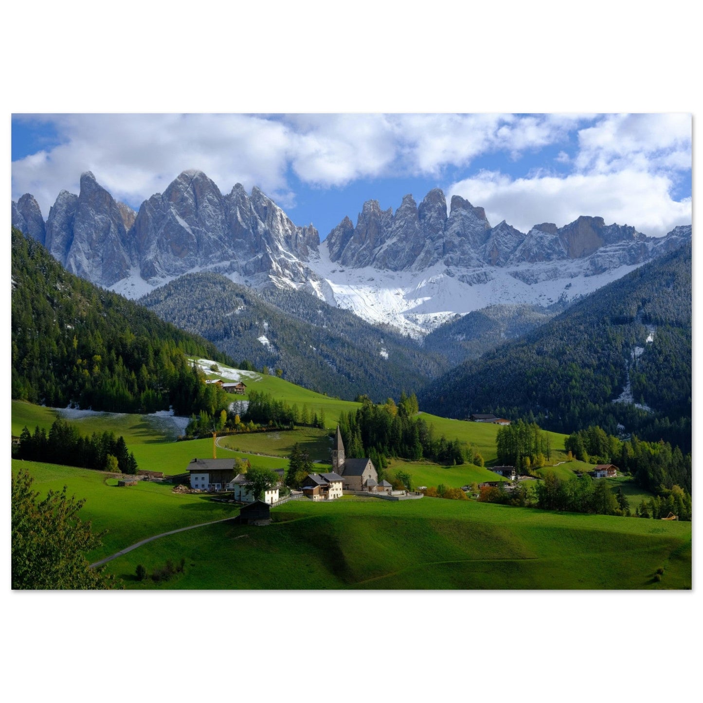 Vente Photo du groupe des Odle, Dolomites, Trentin-Tyrol du Sud, Italie - Tableau photo paysage