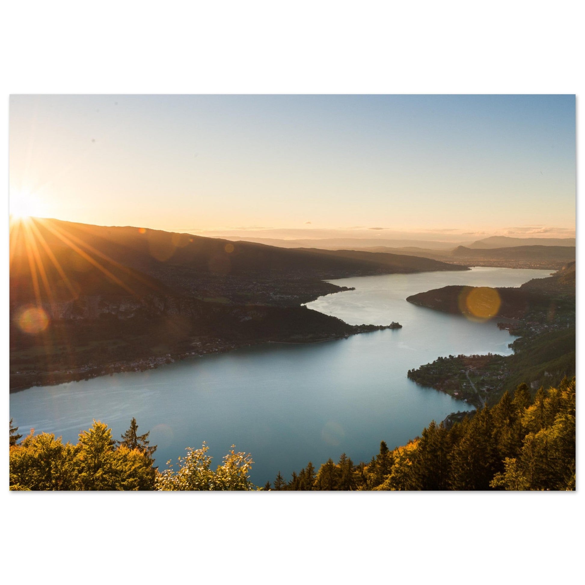 Vente Photo du Lac d'Annecy au coucher du soleil, Col de la Forclaz #3 - Tableau photo paysage