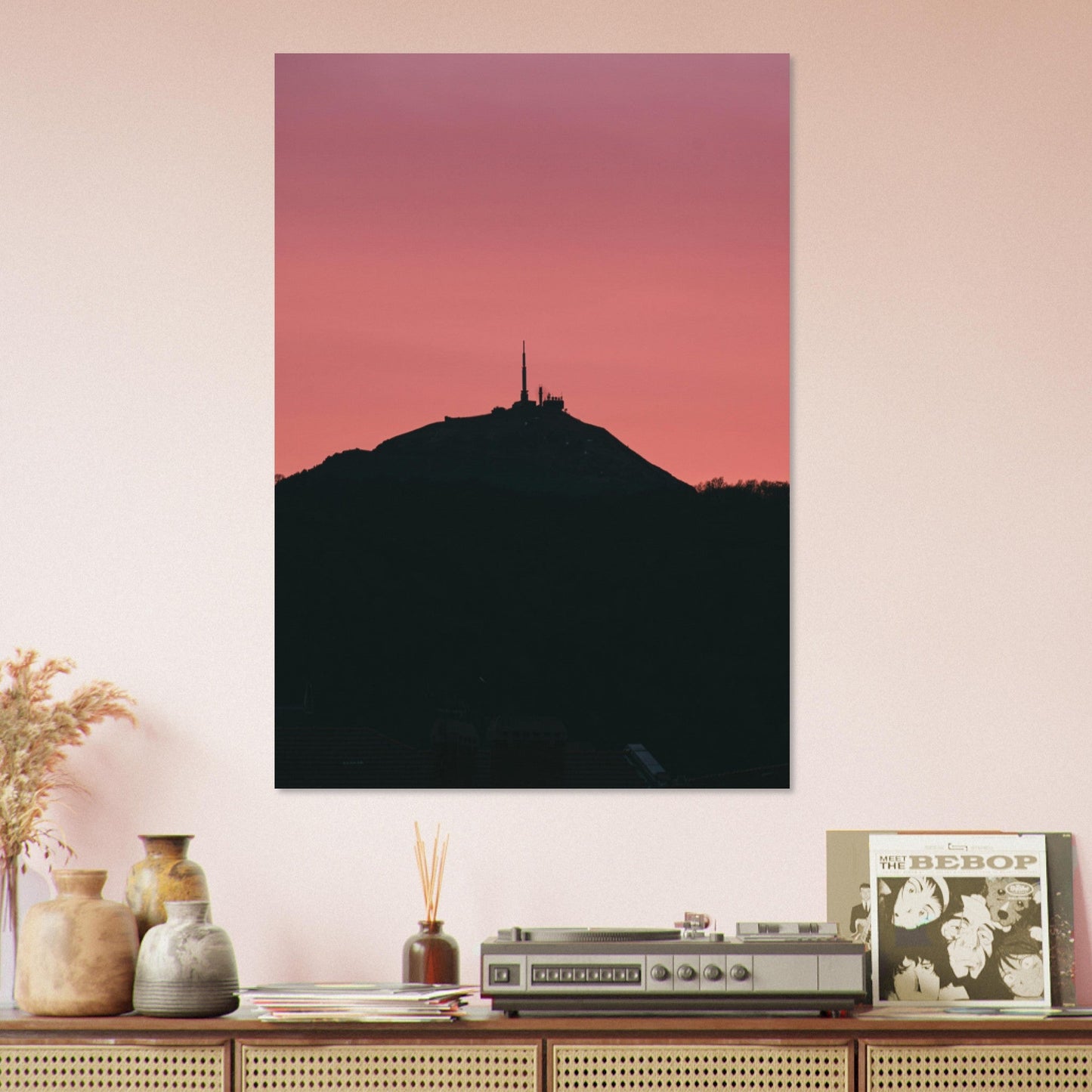 Vente Photo d'un coucher de soleil sur le Temple de Mercure, Orcines, Puy de Dôme - Tableau photo paysage