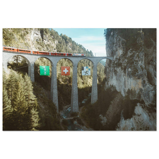 Vente Photo d'un train sur le Viaduc de Landwasser, Suisse #4 - Tableau photo paysage