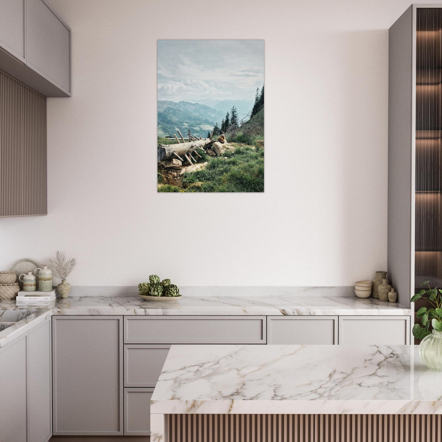 Tableau photo Photo d'une Marmotte dans les Alpes — tirage aluminium Dibond mat, fabrication française, prêt à accrocher