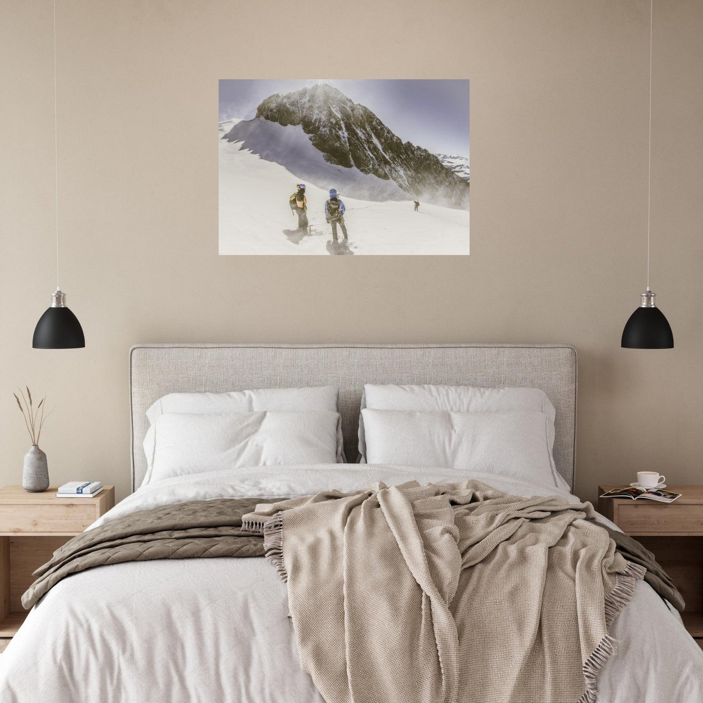 Tableau photo Photo d'Alpinistes vers le plateau des Rouies — Écrins — tirage aluminium Dibond mat, fabrication française, prêt à accrocher