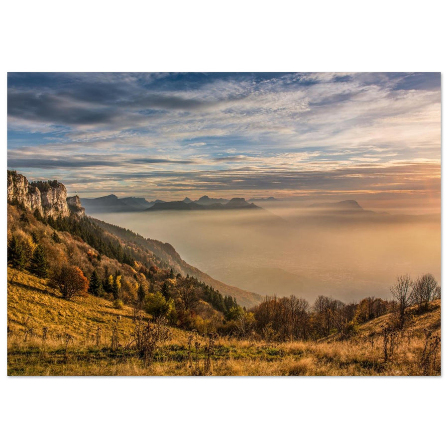 Tableau photo sur aluminium Dibond : La Croix du Nivolet — Bauges et Chartreuse