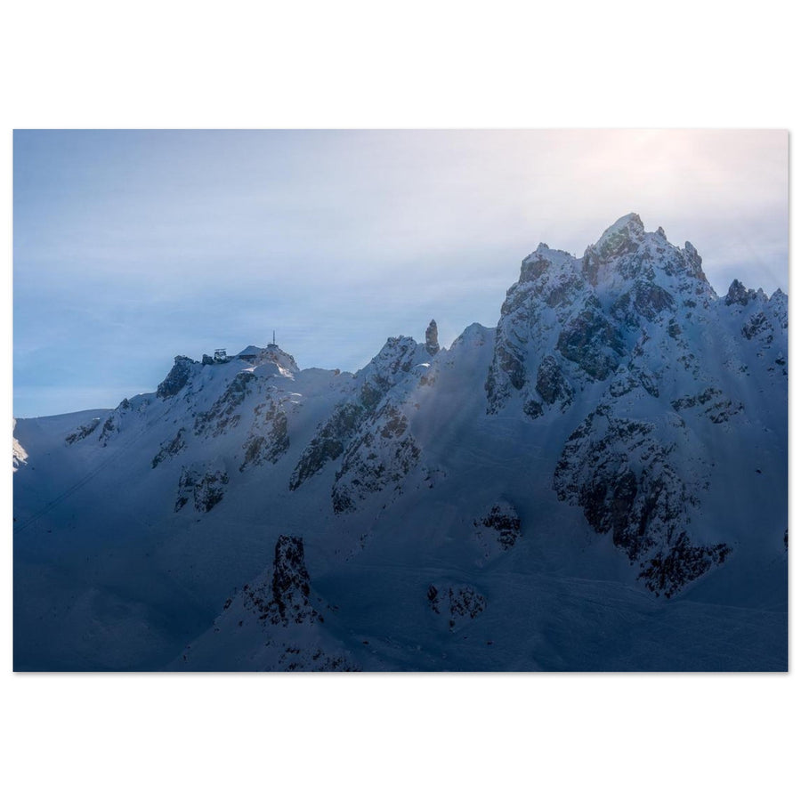 Tableau photo sur aluminium Dibond : La Saulire et Dent de Burgin — Courchevel, Savoie