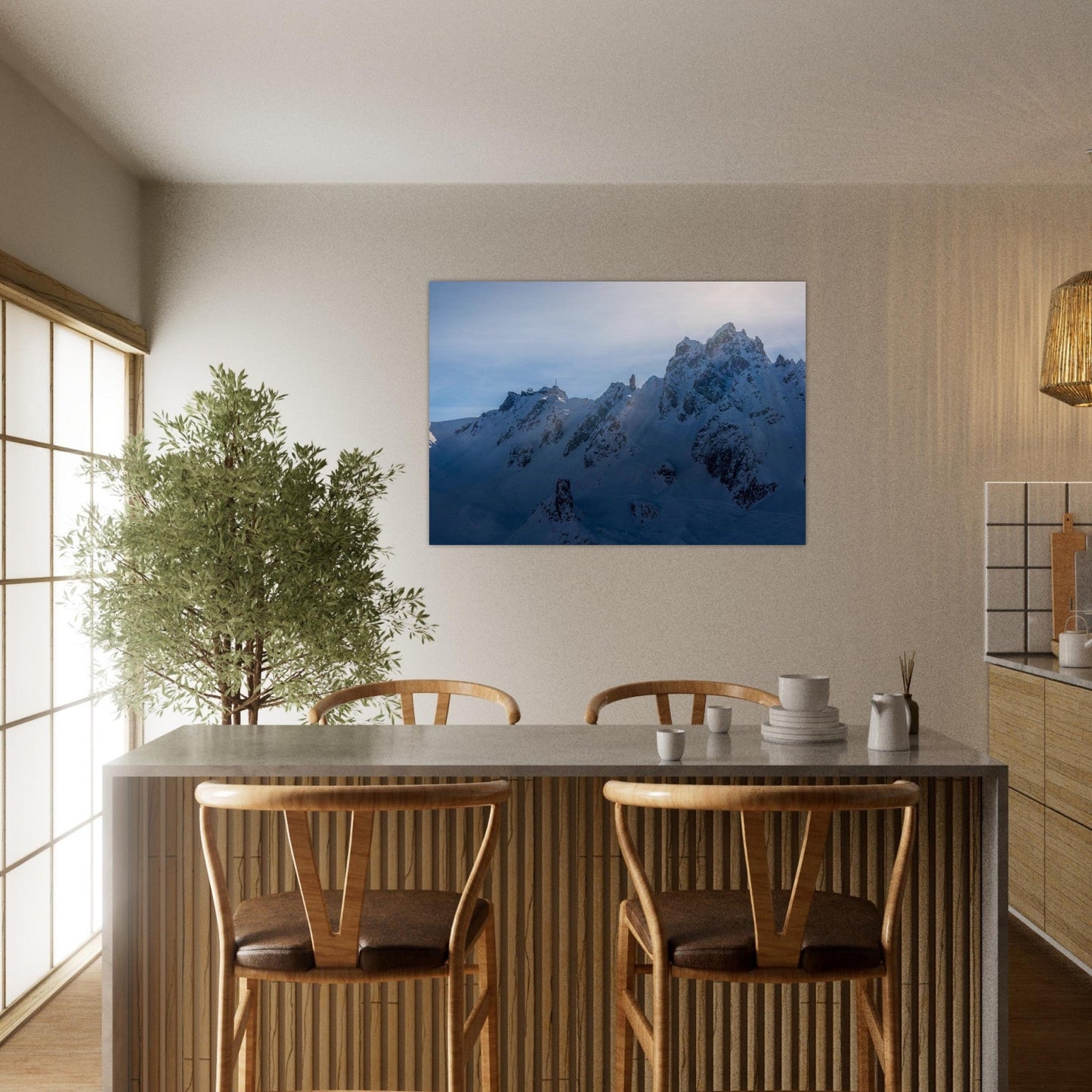 Tableau photo Photo de la La Saulire & Dent de Burgin — Courchevel, Savoie — tirage aluminium Dibond mat, fabrication française, prêt à accrocher