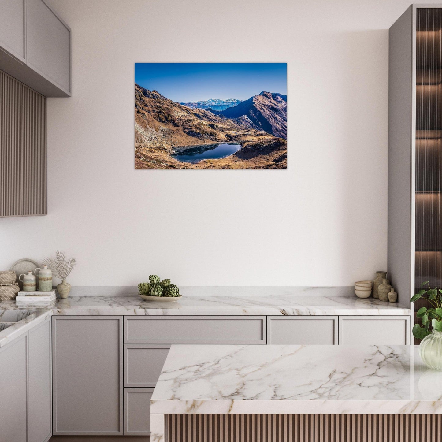 Tableau photo Photo du Grand Arc — lac & Mont - Blanc (Savoie) — tirage aluminium Dibond mat, fabrication française, prêt à accrocher