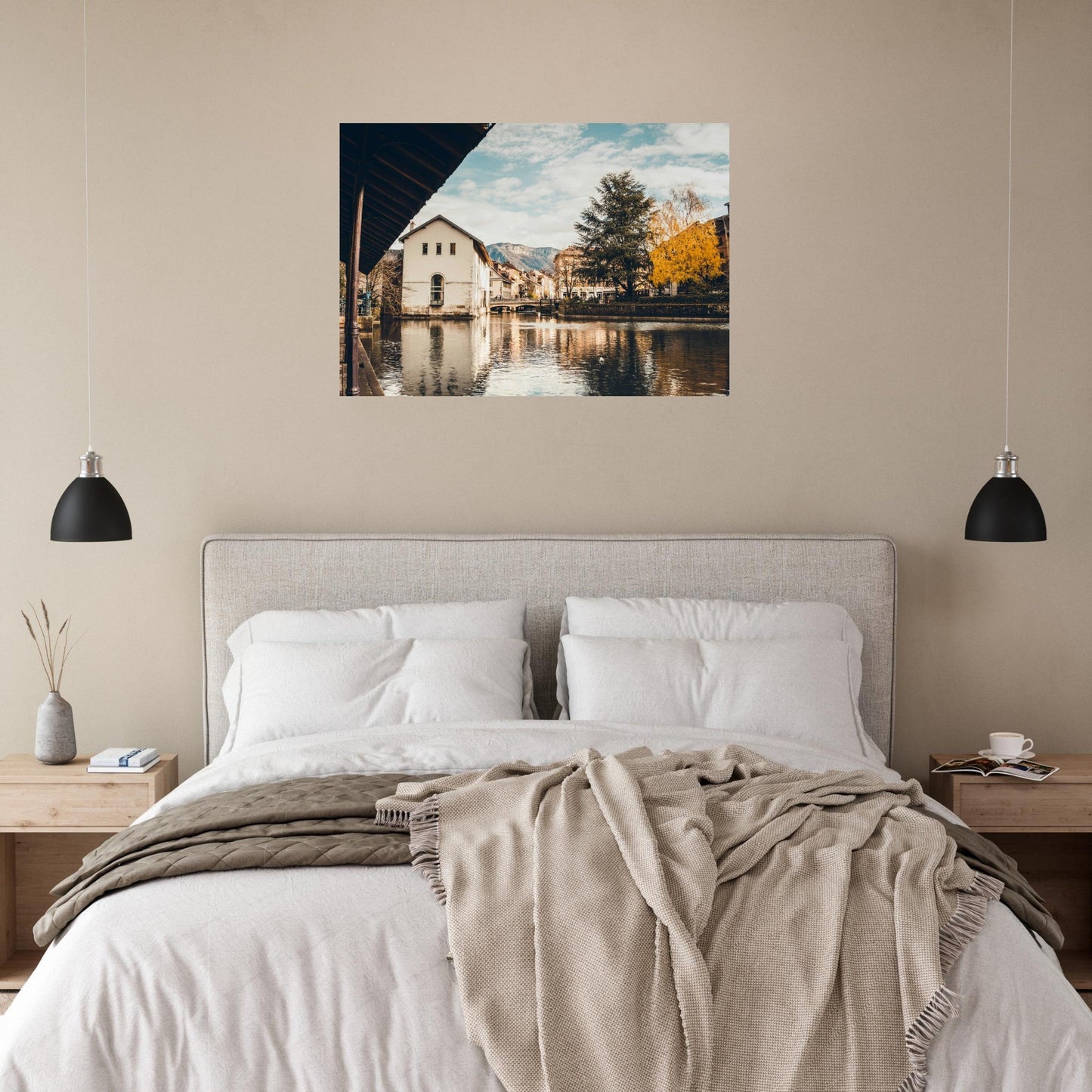 Tableau photo Photo Annecy en Automne, Haute - Savoie — tirage aluminium Dibond mat, fabrication française, prêt à accrocher