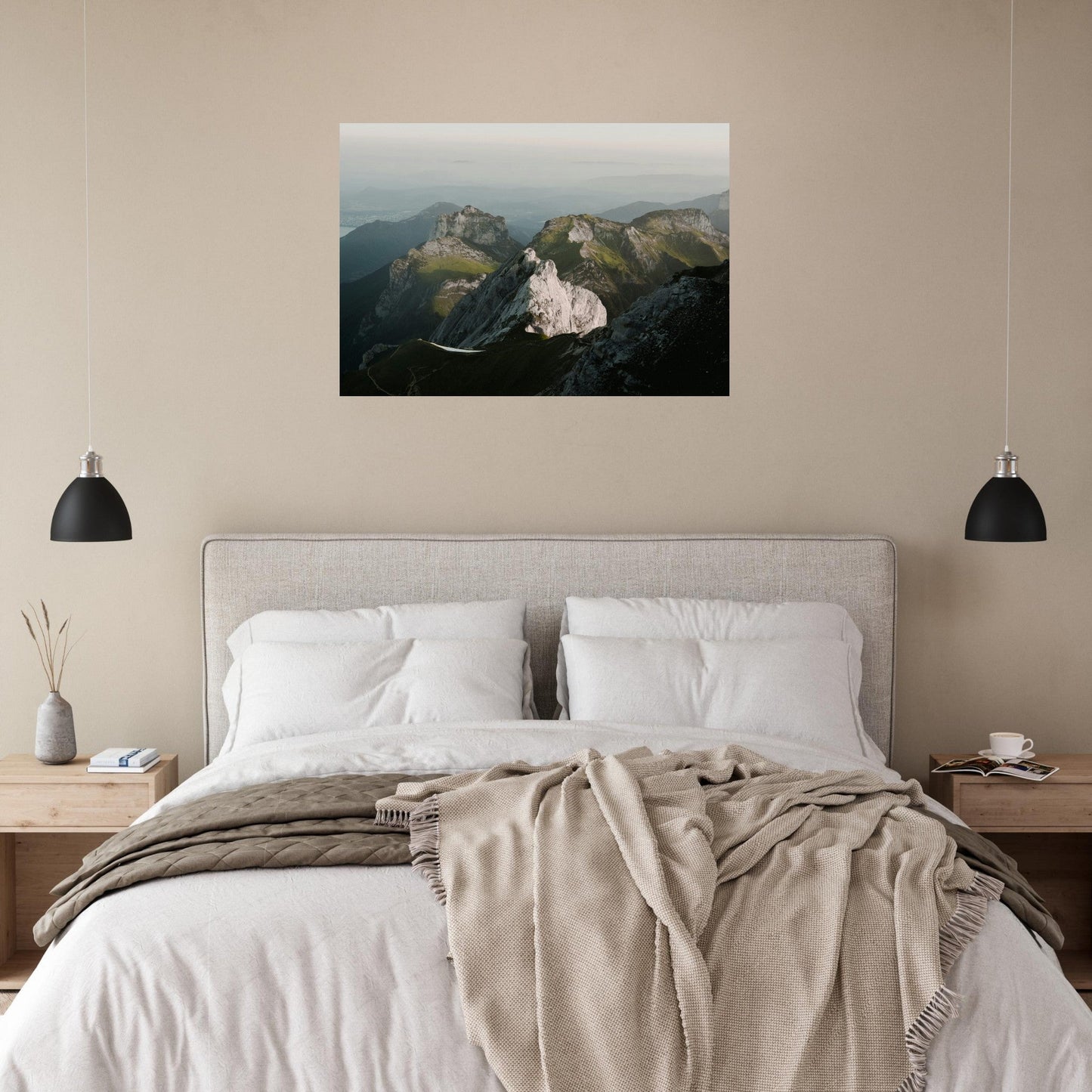 Tableau photo Photo d'Annecy depuis la montagne, Haute - Savoie — tirage aluminium Dibond mat, fabrication française, prêt à accrocher