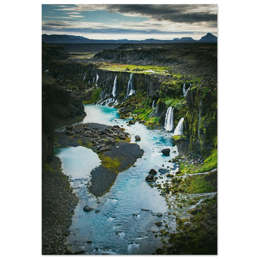 Vente Photo de cascades en Islande - Tableau photo alu montagne
