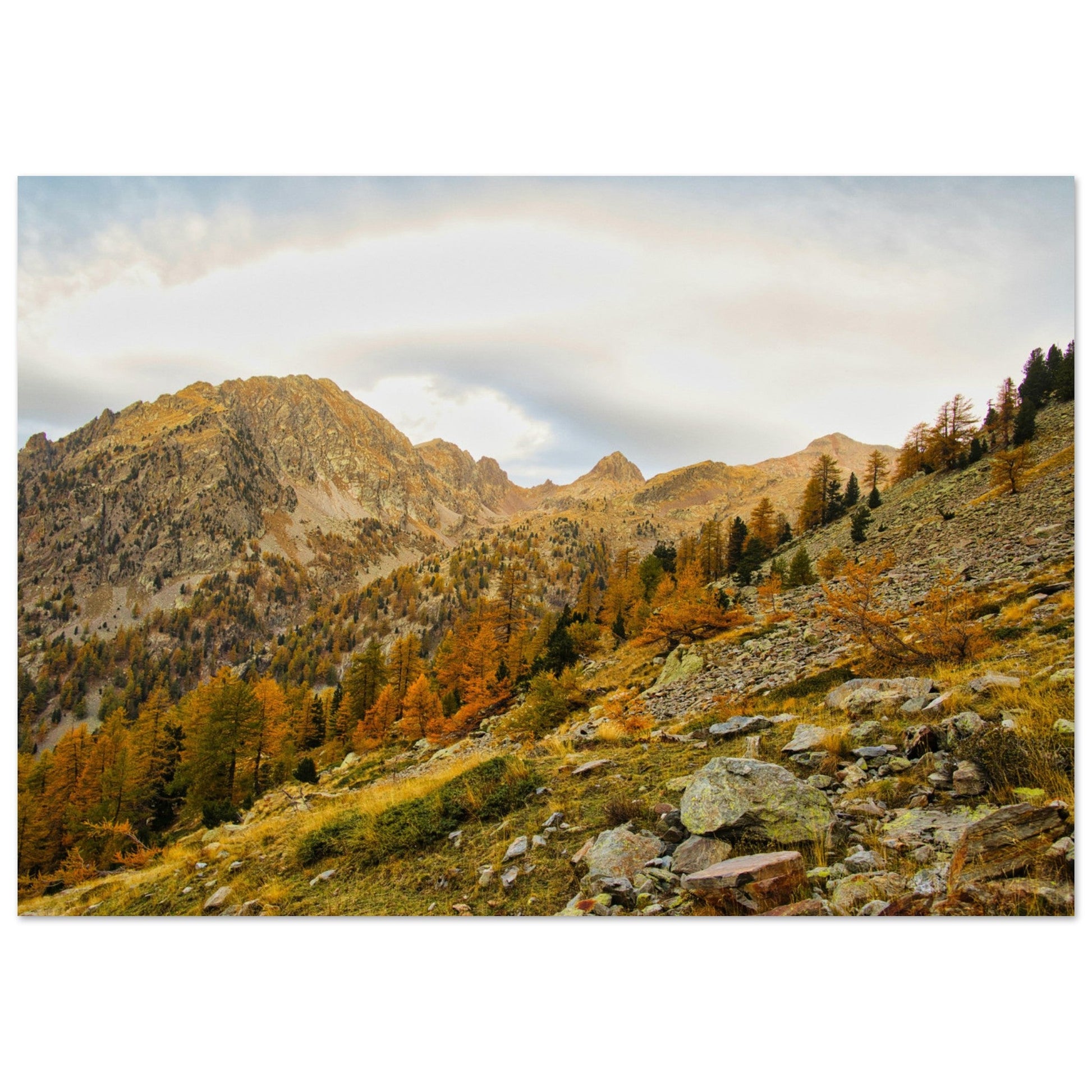 Vente Photo de la Cime du Gélas en automne, Mercantour, Alpes-de-Haute-Provence - Tableau photo alu montagne