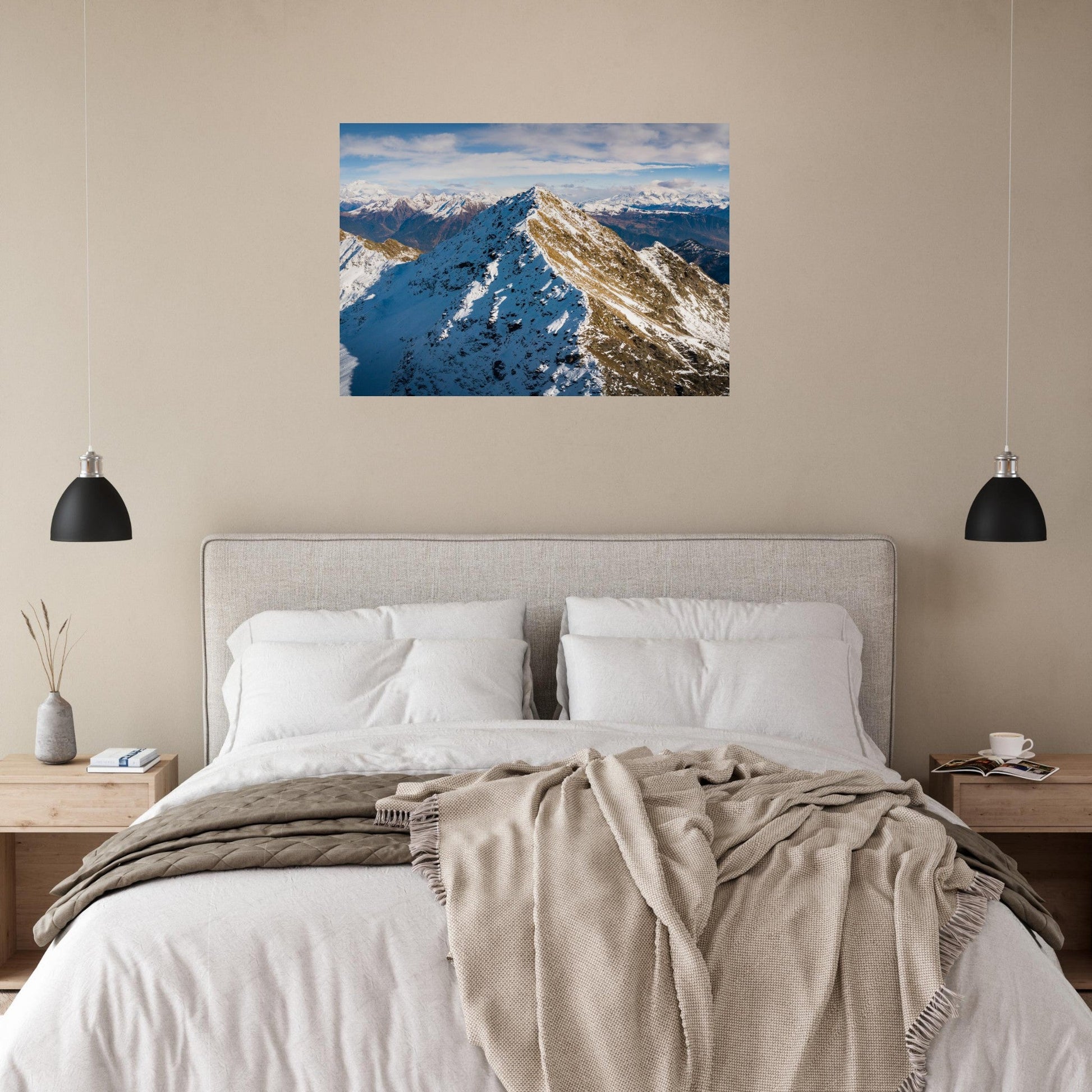 Vente Photo de la crête du Grand Arc en automne et Mont-Blanc - Tableau photo alu montagne