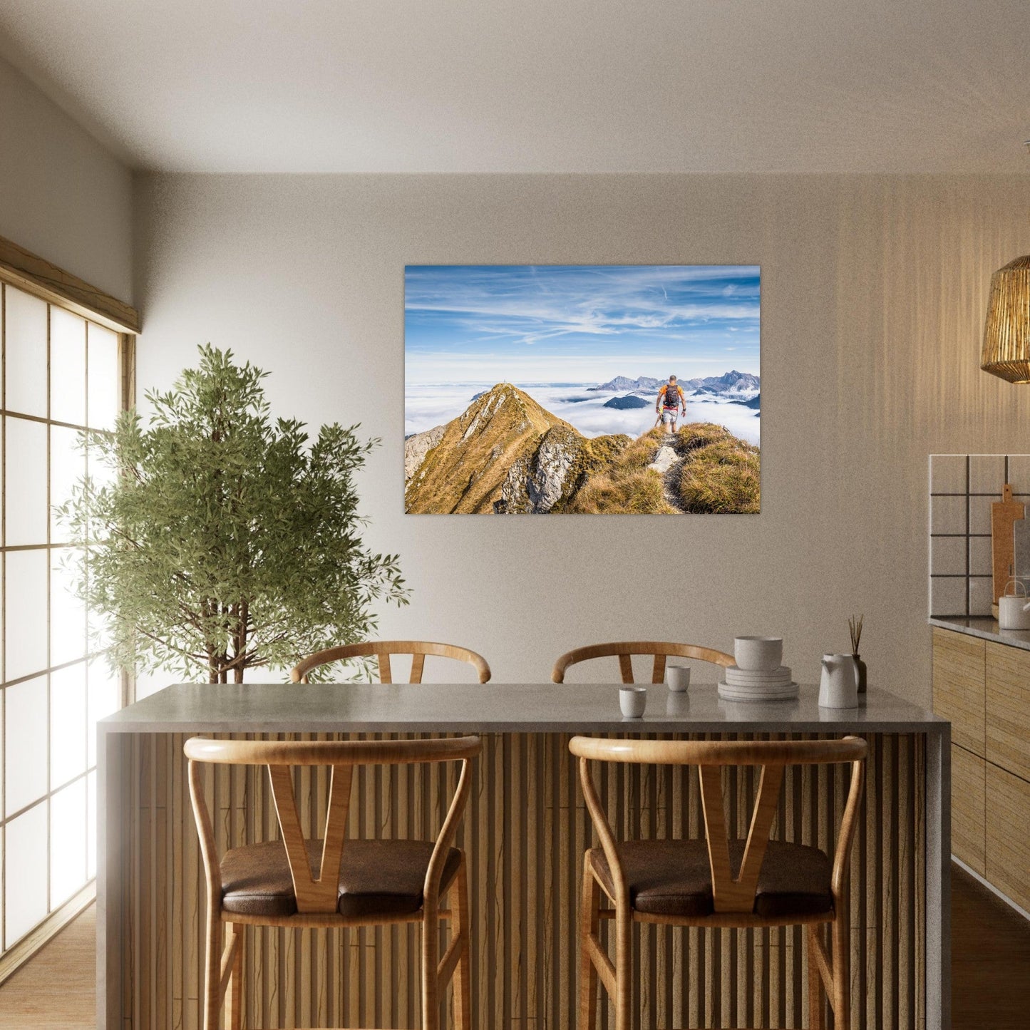 Tableau photo Photo de la crête du Roc d'Enfer en automne, massif du Chablais — tirage aluminium Dibond mat, fabrication française, prêt à accrocher