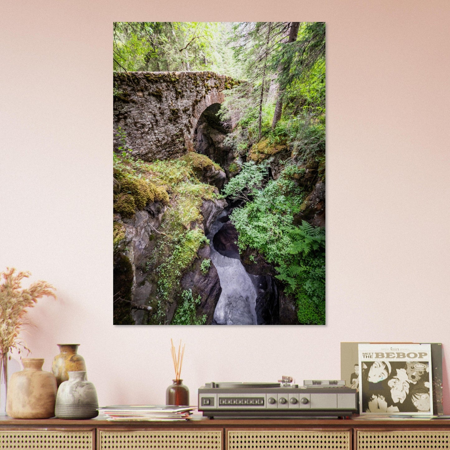 Tableau photo Photo de la forêt enchantée des Contamines - Montjoie en Haute - Savoie — tirage aluminium Dibond mat, fabrication française, prêt à accrocher