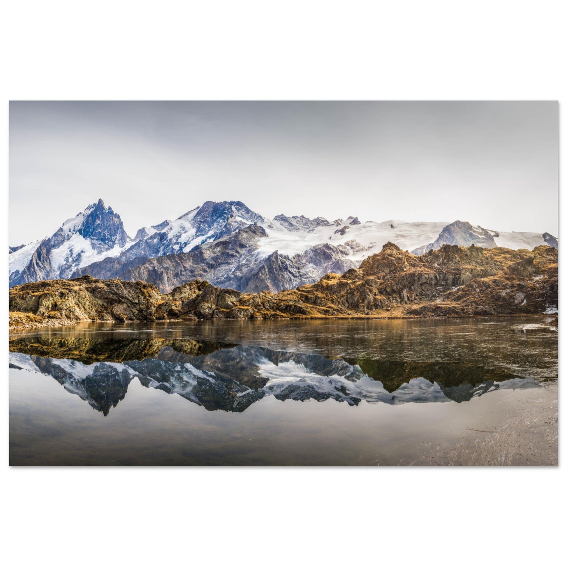 Vente Photo de la Meije en reflet sur le lac du Lerie, plateau d'Emparis, massif des Arves - Tableau photo alu montagne