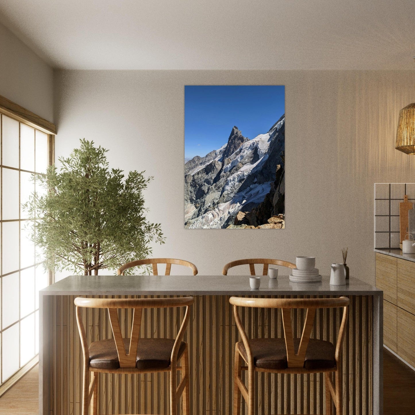 Tableau photo Photo de la Meije, la Grave, massif des Écrins 1 — tirage aluminium Dibond mat, fabrication française, prêt à accrocher