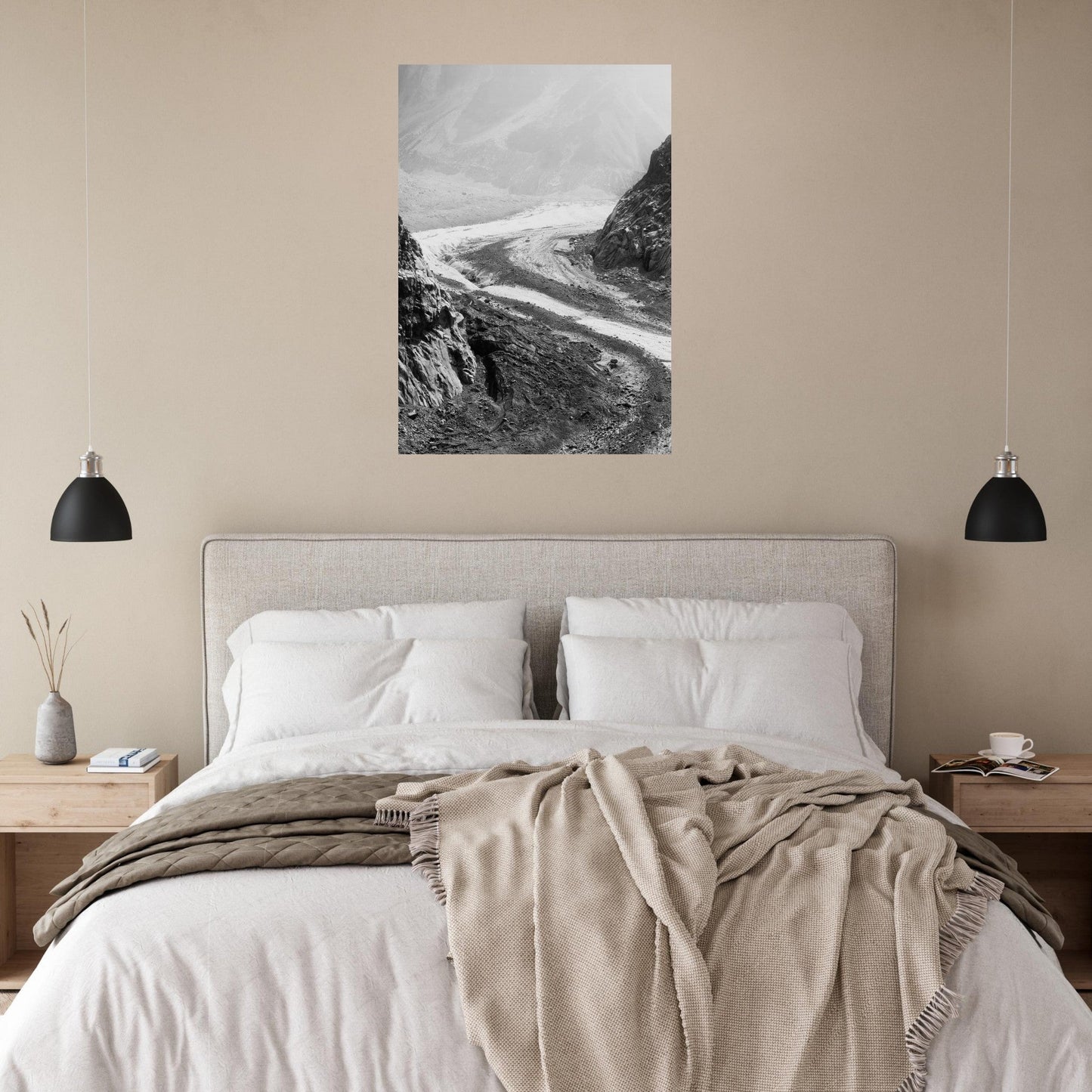 Vente Photo de la mer de glace, Chamonix-Mont-Blanc #8 - Noir & Blanc - Tableau photo alu montagne