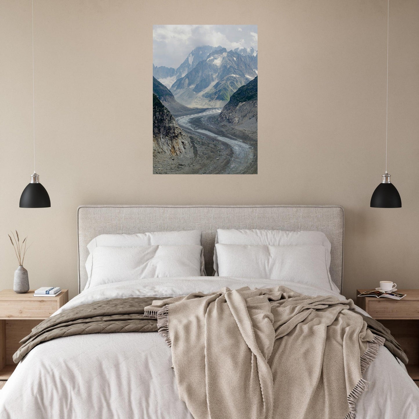 Tableau photo Photo de la Mer de Glace du Mont Blanc, Chamonix Mont - Blanc — tirage aluminium Dibond mat, fabrication française, prêt à accrocher