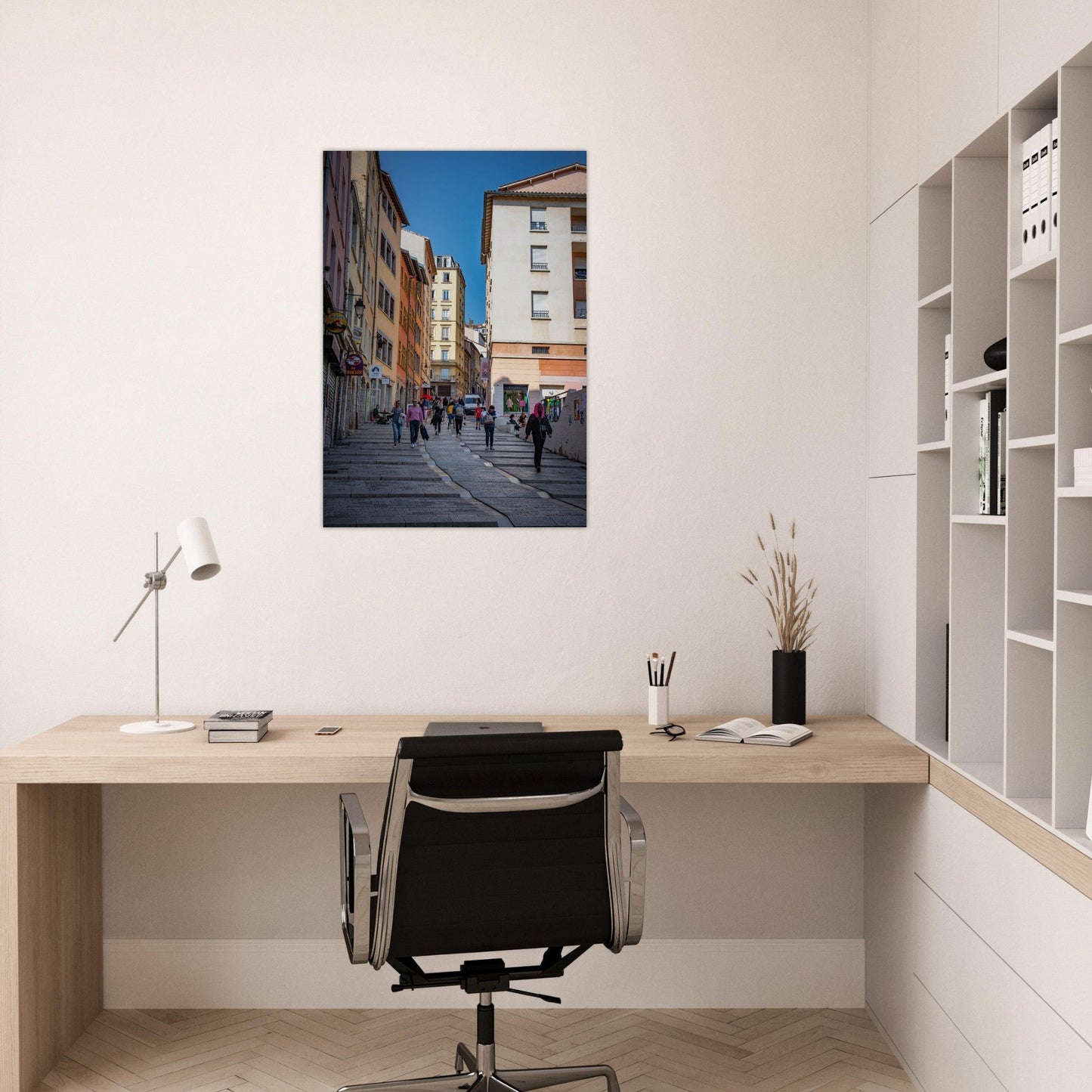 Tableau photo Photo de la Montée de la Grande Cote, Croix - Rousse, Lyon — tirage aluminium Dibond mat, fabrication française, prêt à accrocher