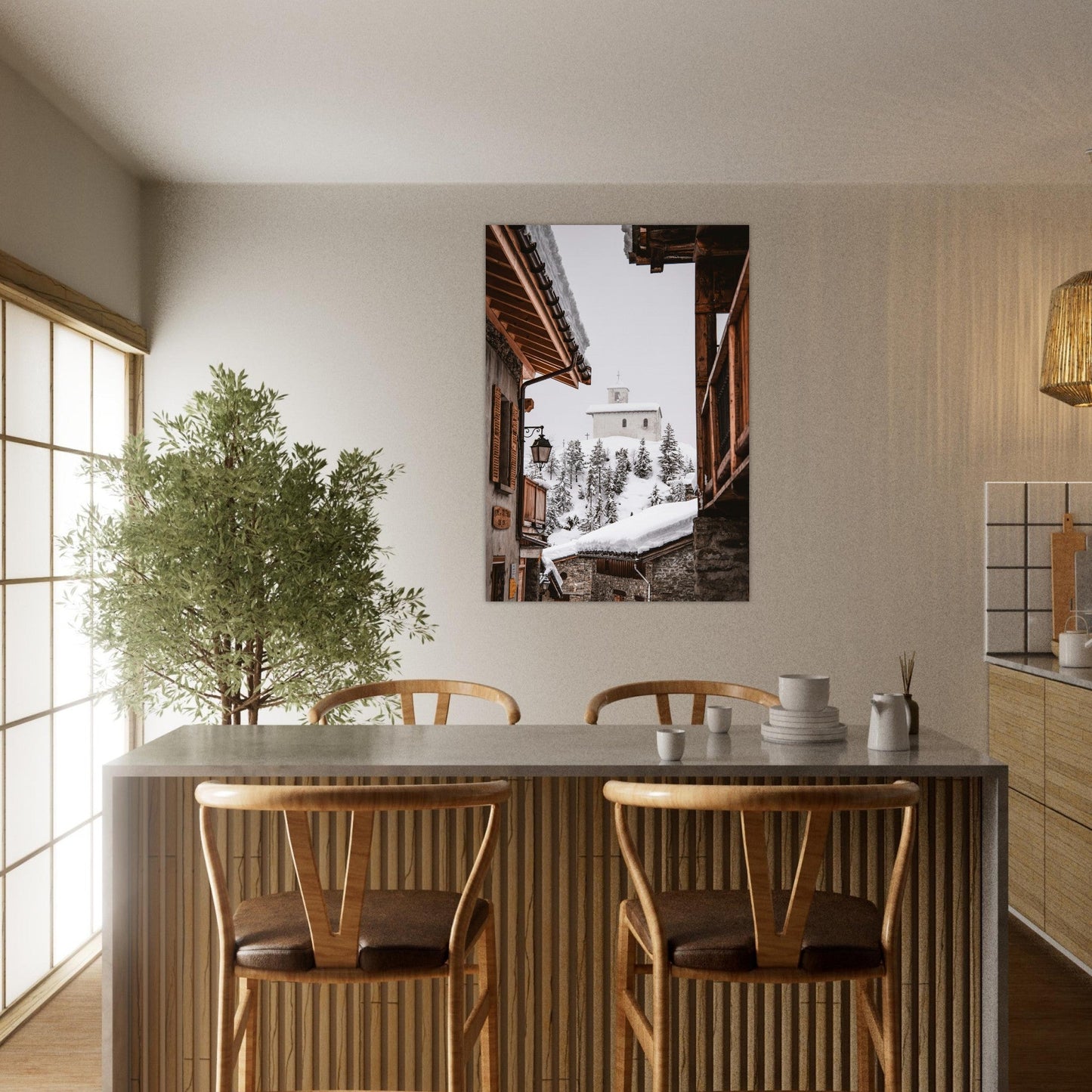 Tableau photo Photo de La Rosière, Montvalezan, France — tirage aluminium Dibond mat, fabrication française, prêt à accrocher