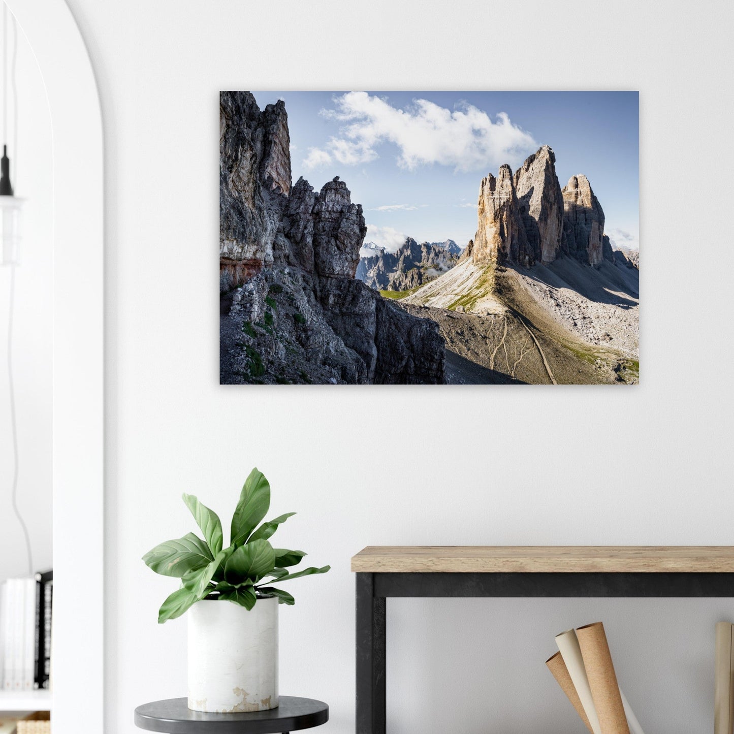 Tableau photo Photo de la via ferrata Innerkofler, Tre Cime Di Lavaredo, Dolomites — tirage aluminium Dibond mat, fabrication française, prêt à accrocher