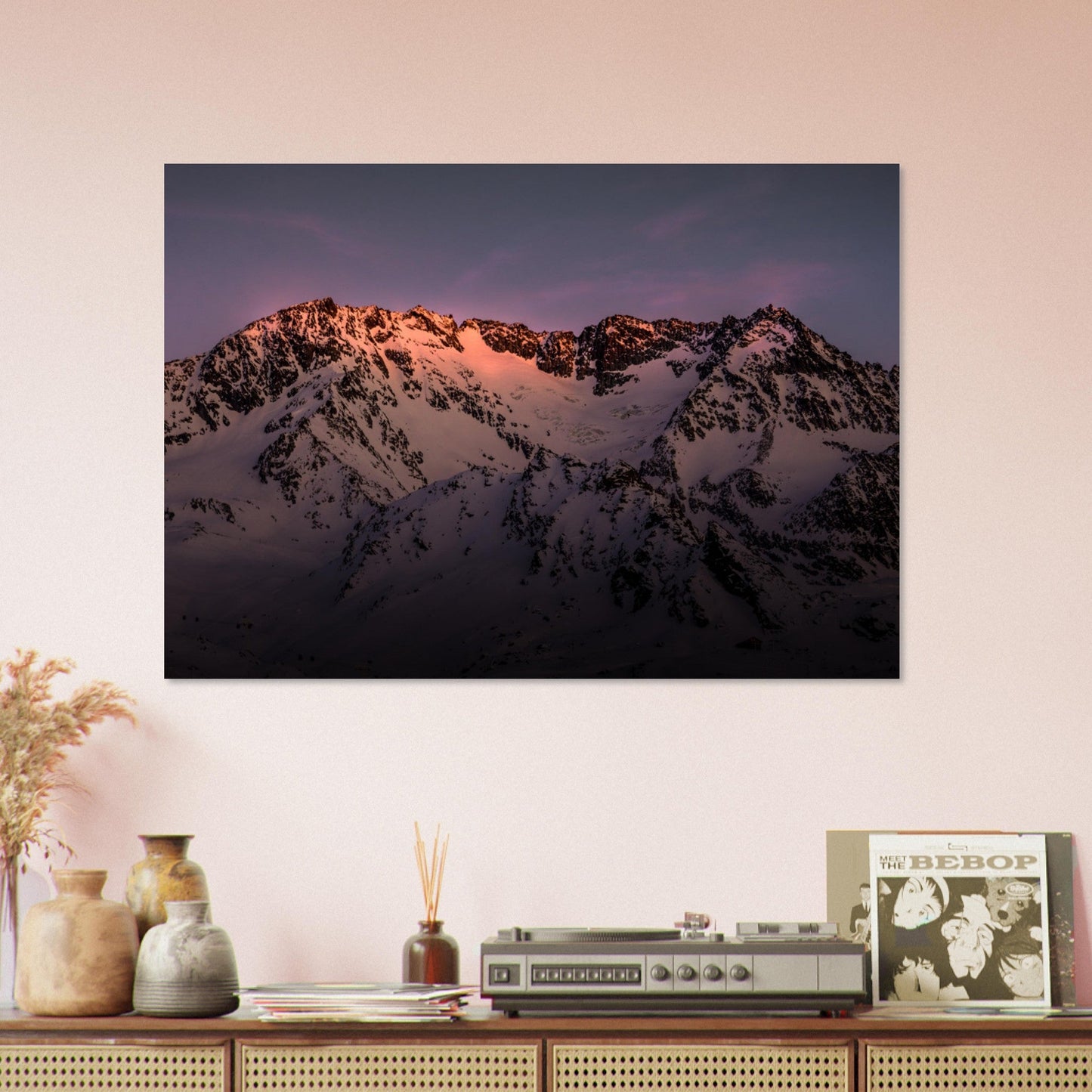 Vente Photo de l'Aiguille de Péclet au coucher de soleil, Val Thorens, Savoie - Tableau photo alu montagne