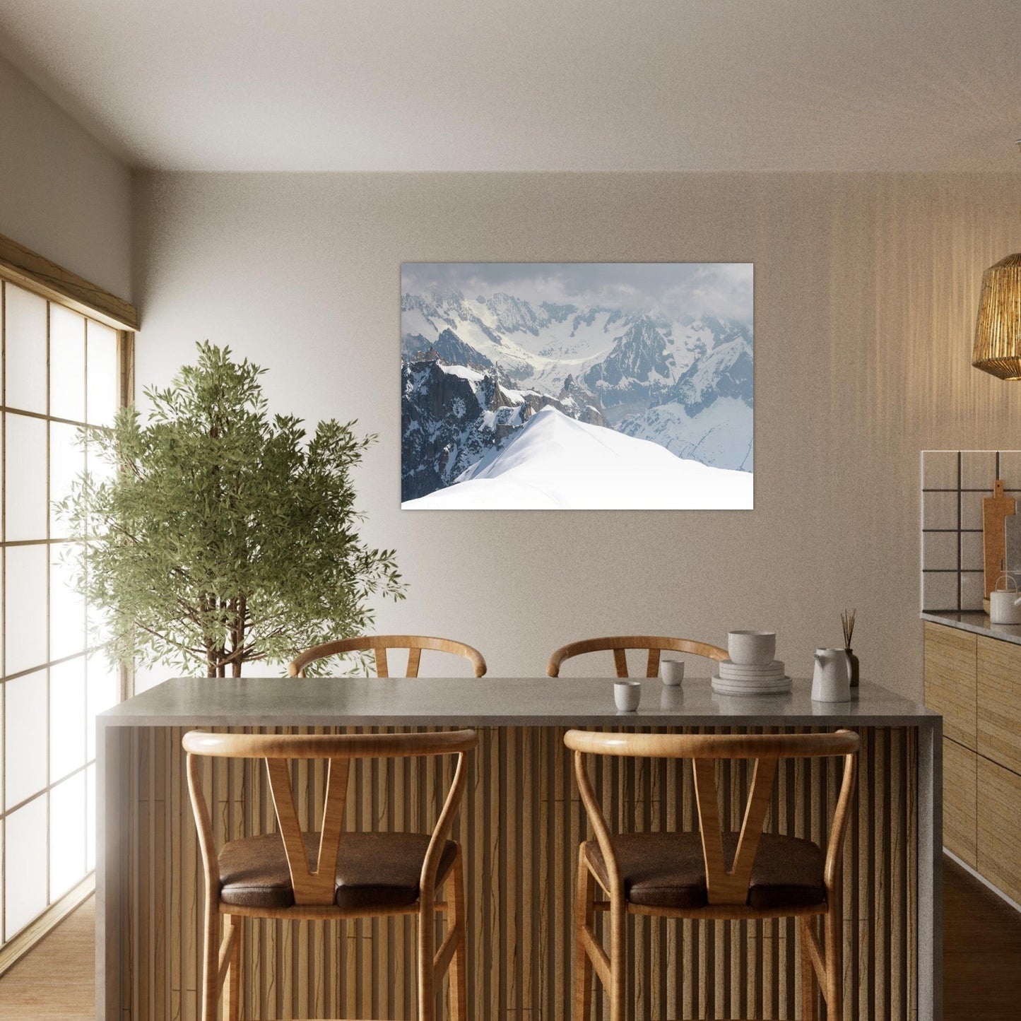 Tableau photo Photo de l'Aiguille du Midi, Chamonix - Mont - Blanc 3 — tirage aluminium Dibond mat, fabrication française, prêt à accrocher