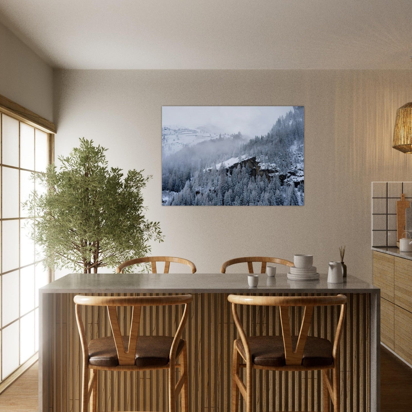 Tableau photo Photo de Tignes en hiver, massif de la Vanoise 4 — tirage aluminium Dibond mat, fabrication française, prêt à accrocher