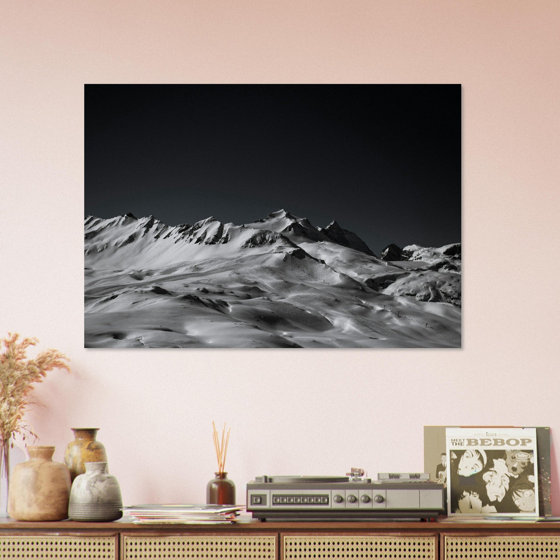 Vente Photo de Val d'Isère en hiver #4. - Noir & Blanc - Tableau photo alu montagne