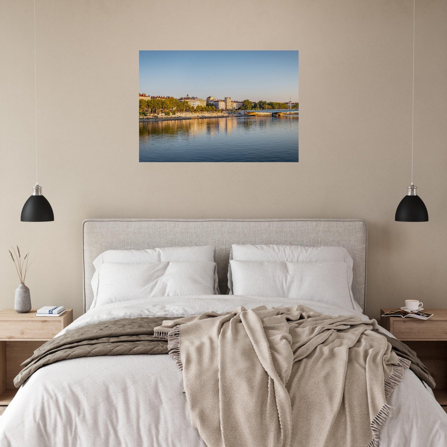 Tableau photo Photo des Berges du Rhone, Lyon — tirage aluminium Dibond mat, fabrication française, prêt à accrocher