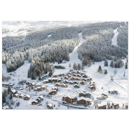 Vente Photo drone de Peisey-Nancroix en hiver, Parc national de la Vanoise - Tableau photo alu montagne
