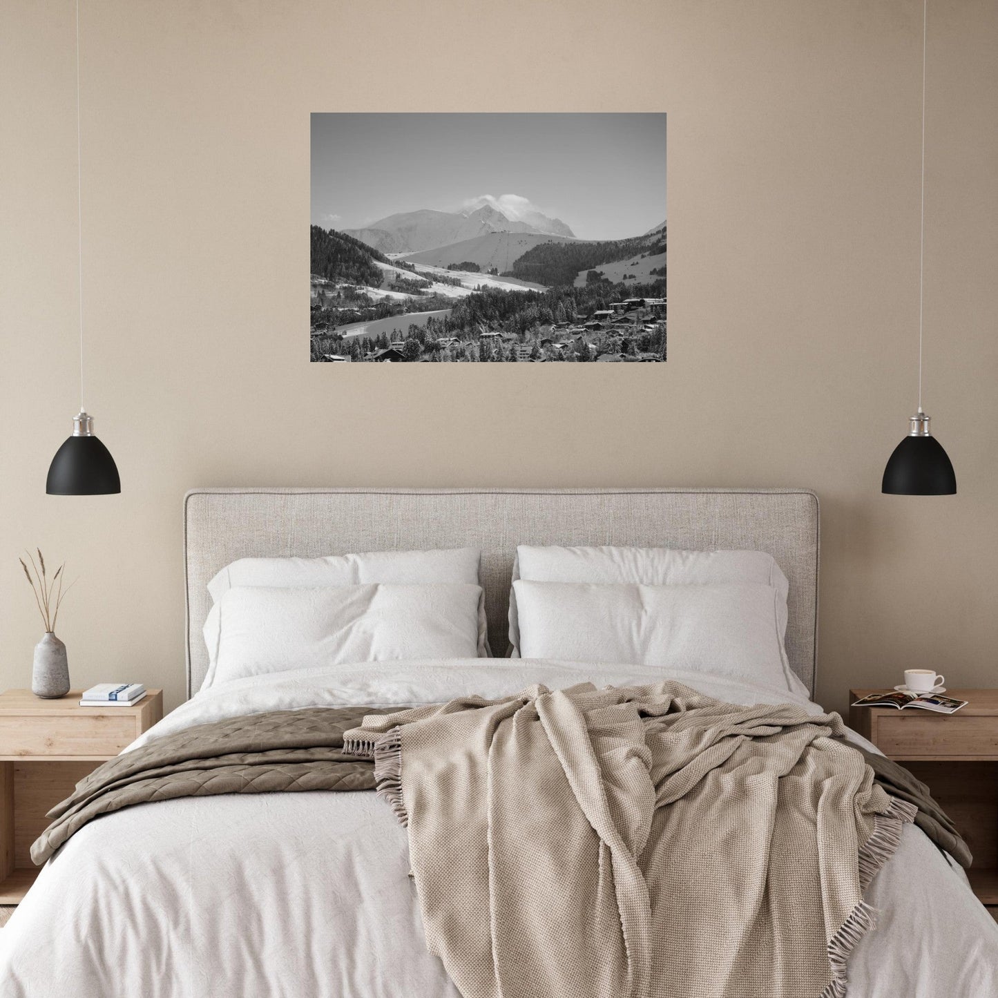 Vente Photo du Chard du Beurre et Megève, Haute-Savoie - Noir & Blanc - Tableau photo alu montagne
