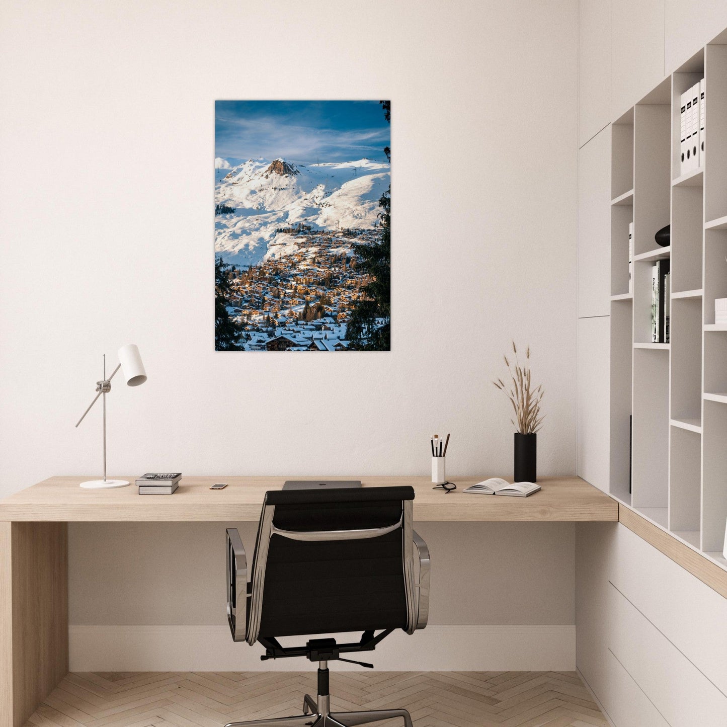 Tableau photo Photo du domaine skiable de Verbier en hiver, Suisse 1 — tirage aluminium Dibond mat, fabrication française, prêt à accrocher