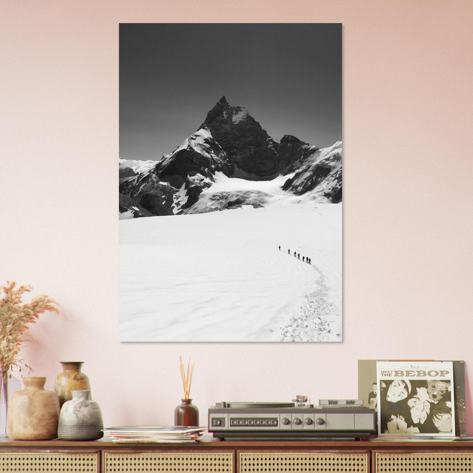 Vente Photo du Glacier du Cervin, Zermatt, Suisse - Noir & Blanc - Tableau photo alu montagne