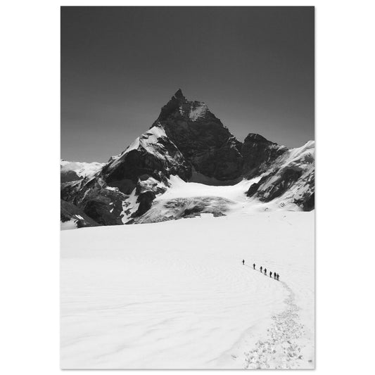 Vente Photo du Glacier du Cervin, Zermatt, Suisse - Noir & Blanc - Tableau photo alu montagne